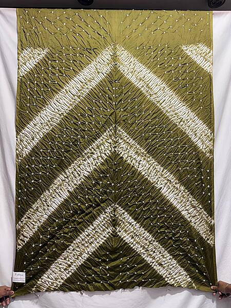 Kala Sanskruti All Over Mehendi Color Cotton Bandhani Kurti Material 3 M Elegant Traditional Kurti Cotton Satin Fabric for Women