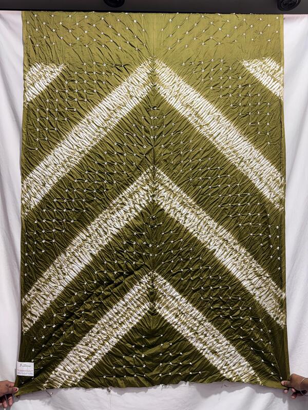 Kala Sanskruti All Over Mehendi Color Cotton Bandhani Kurti Material 3 M Elegant Traditional Kurti Cotton Satin Fabric for Women