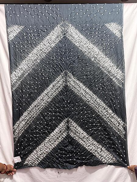 Kala Sanskruti All Over Light Gray Color Cotton Bandhani Kurti Material 3 M Elegant Traditional Kurti Cotton Satin Fabric for Women