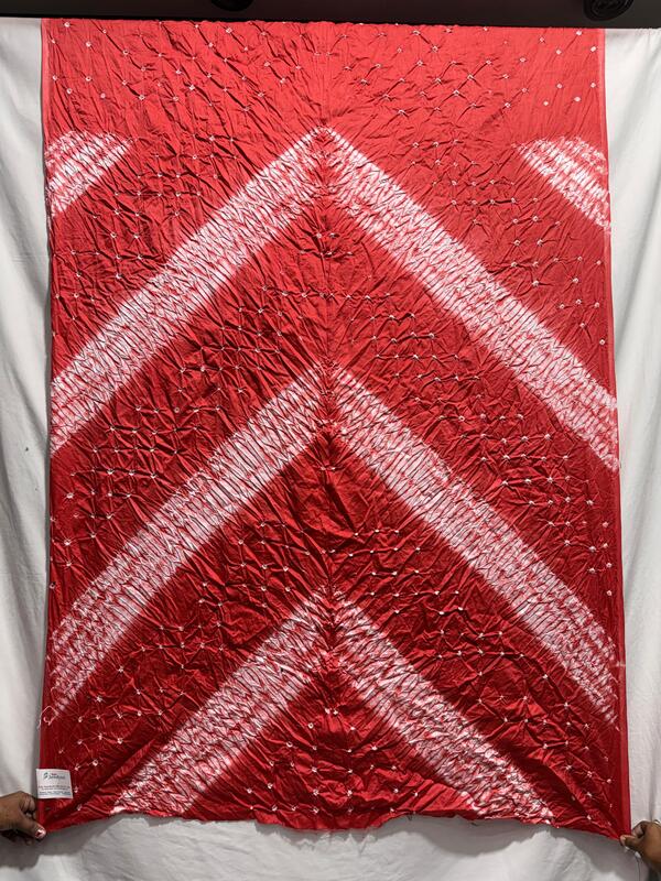 Kala Sanskruti All Overv Peach Color Cotton Bandhani Kurti Material 3 M Elegant Traditional Kurti Cotton Satin Fabric for Women