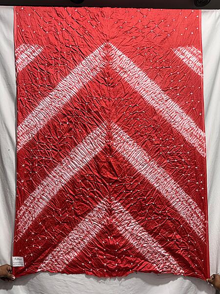 Kala Sanskruti All Overv Peach Color Cotton Bandhani Kurti Material 3 M Elegant Traditional Kurti Cotton Satin Fabric for Women