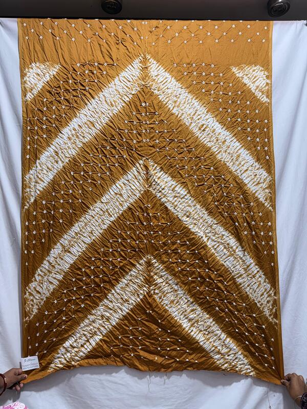 Kala Sanskruti All Over Rust Color Cotton Bandhani Kurti Material 3 M Elegant Traditional Kurti Cotton Satin Fabric for Women