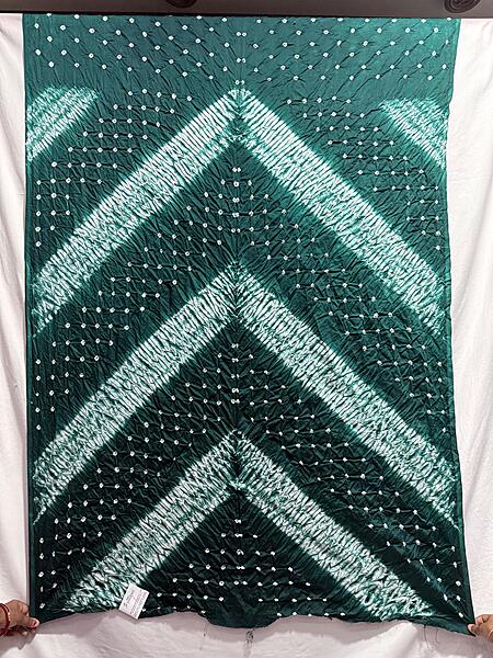 Kala Sanskruti All Over Green Color Cotton Bandhani Kurti Material 3 M Elegant Traditional Kurti Cotton Satin Fabric for Women