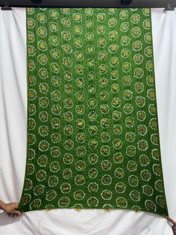Kala Sanskruti All Over Mehanbi – Color Dupion Silk Bandhani Kurti Material – 3 M Piece – Elegant Traditional Comfortable & Fashionable Kurti Material Selection