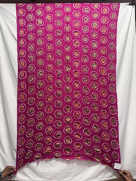 Kala Sanskruti All Over Pink Color Dupion Silk Bandhani Kurti Material 3 M Piece Elegant Traditional Comfortable & Fashionable Kurti Material Selection