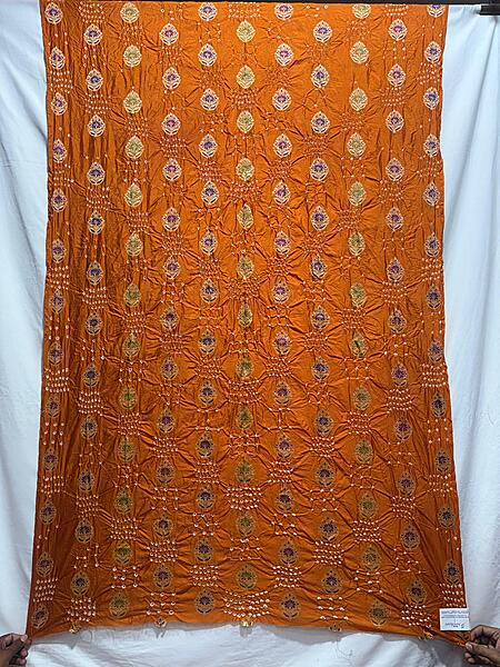 Kala Sanskruti All Over Rust Color Dupion Silk Bandhani Kurti Material 3 M Piece Elegant Traditional Comfortable & Fashionable Kurti Material Selection