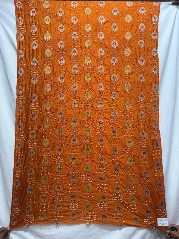 Kala Sanskruti All Over Rust Color Dupion Silk Bandhani Kurti Material 3 M Piece Elegant Traditional Comfortable & Fashionable Kurti Material Selection