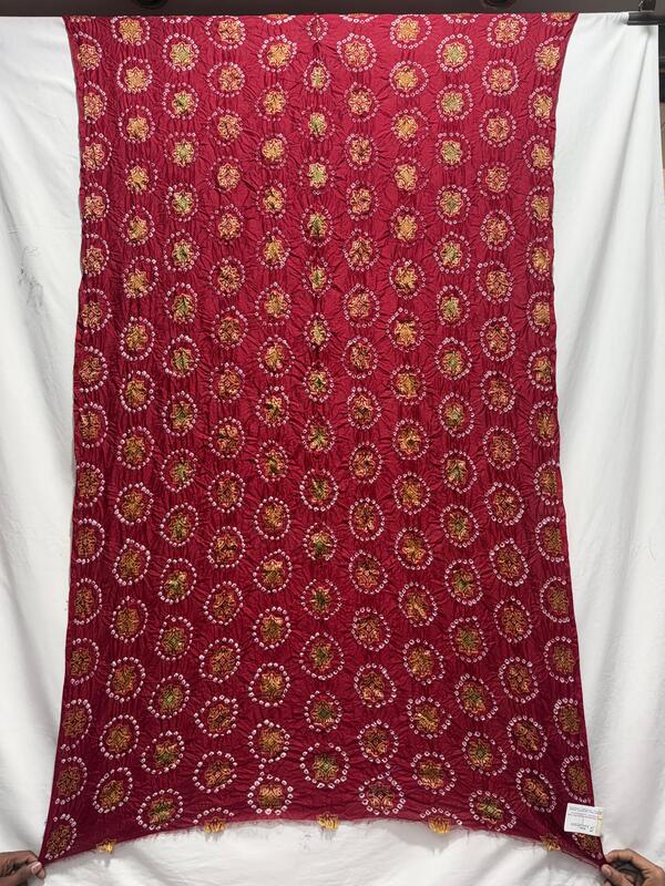 Kala Sanskruti All Over Maroon Color Dupion Silk Bandhani Kurti Material 3 M Piece Elegant Traditional Comfortable & Fashionable Kurti Material Selection