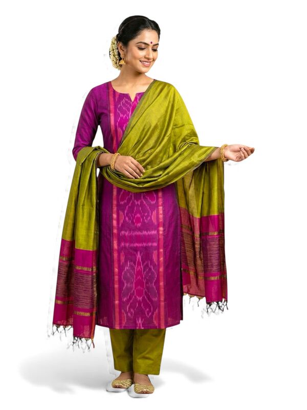 Silk Cotton Pochampally Suit Set #2