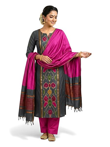 Silk Cotton Pochampally Suit Set #3