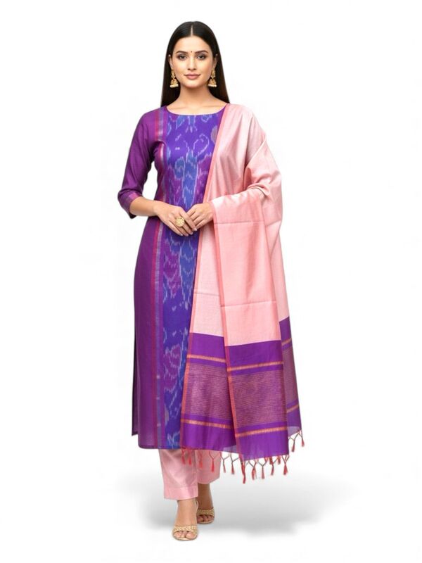 Silk Cotton Pochampally Suit Set #7