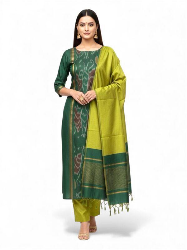 Silk Cotton Pochampally Suit Set #10