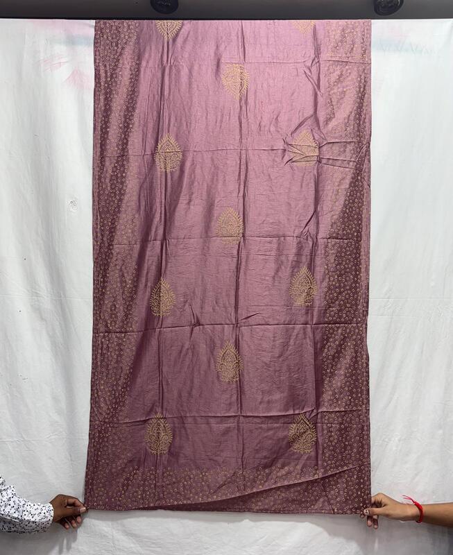 Kala Sanskruti All Over Gajri – Color Art Silk Bandhani Dress – 2.5 M Each Piece – Elegant Traditional Wear Art Silk Dress for Women