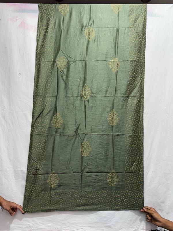 Kala Sanskruti All Over Pista – Color Art Silk Bandhani Dress – 2.5 M Each Piece – Elegant Traditional Wear Art Silk Dress for Women