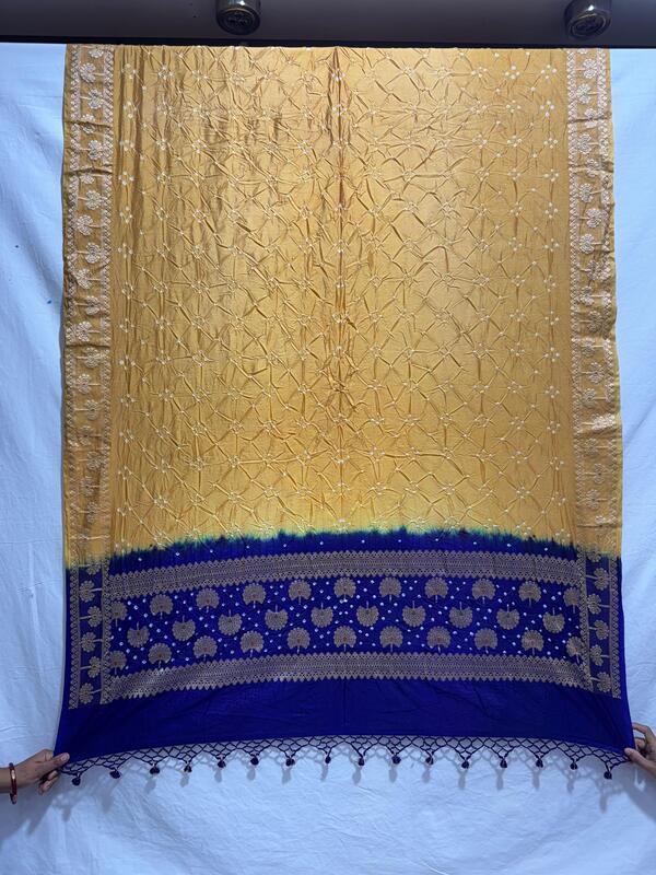 Kala Sanskruti Purple & Rust – Color Dupion Silk Bandhani Dress – 2.5 M (Each Piece) – Elegant Traditional Wear Dress for Women