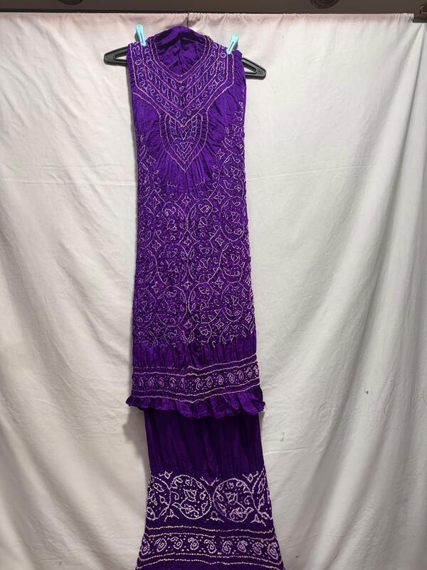 Kala Sanskruti All Over Purple – Color Gaji Silk Bandhani Dress – 2.5 M Each Piece – Elegant Traditional Wear Gaji Silk Dress for Women