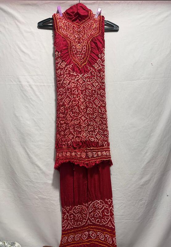 Kala Sanskruti All Over Red – Color Gaji Silk Bandhani Dress – 2.5 M Each Piece – Elegant Traditional Wear Gaji Silk Dress for Women