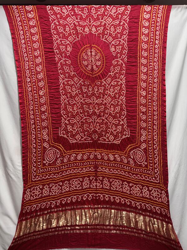 Kala Sanskruti All Over Red – Color Gaji Silk Bandhani Dress – 2.5 M Each Piece – Elegant Traditional Wear Gaji Silk Dress for Women