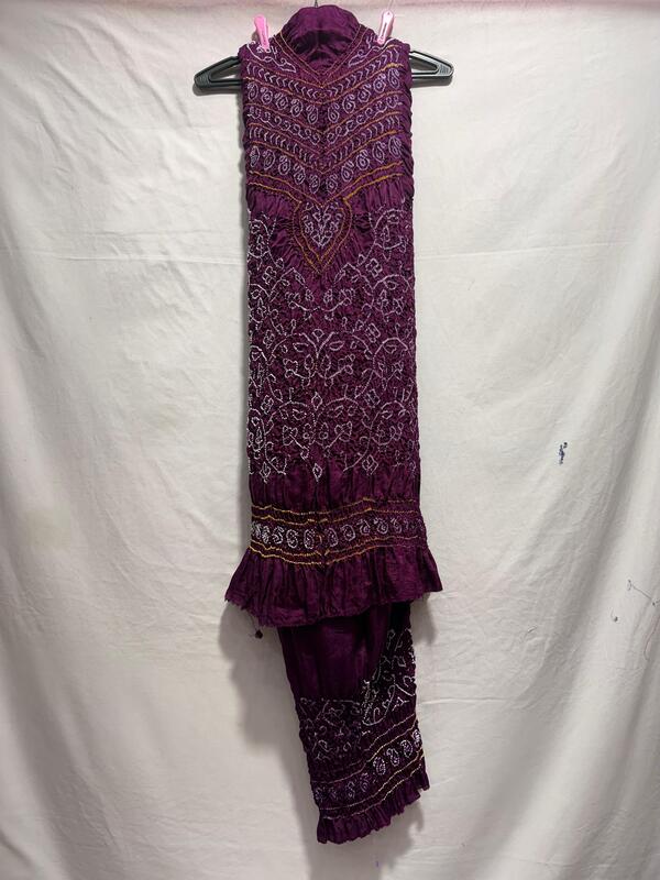 Kala Sanskruti All Over Magenta – Color Gaji Silk Bandhani Dress – 2.5 M Each Piece – Elegant Traditional Wear Gaji Silk Dress for Women