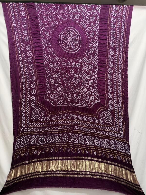 Kala Sanskruti All Over Magenta – Color Gaji Silk Bandhani Dress – 2.5 M Each Piece – Elegant Traditional Wear Gaji Silk Dress for Women