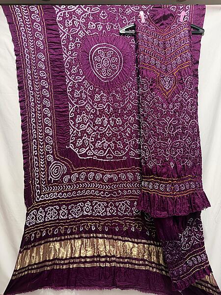 Kala Sanskruti All Over Magenta – Color Gaji Silk Bandhani Dress – 2.5 M Each Piece – Elegant Traditional Wear Gaji Silk Dress for Women