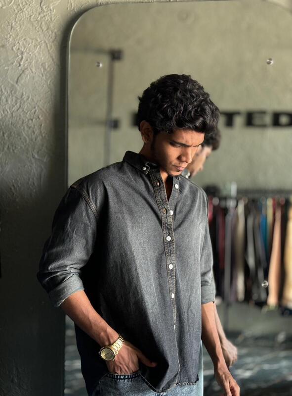 Vintage black denim shirt