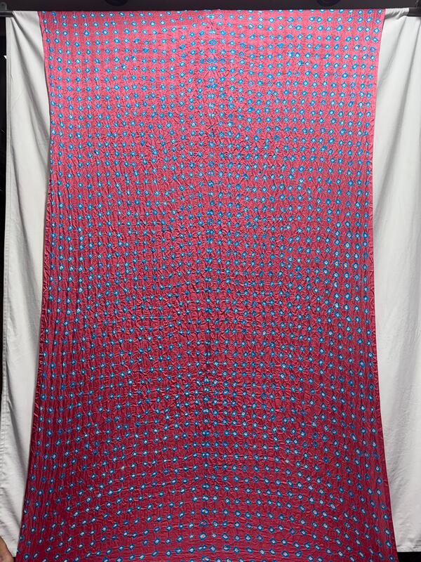 Kala Sanskruti Sky Blue & Peach Color Pure Gaji Silk Bandhani Saree 6.5M with Blouse Piece Elegant Traditional Wear Saree for Women