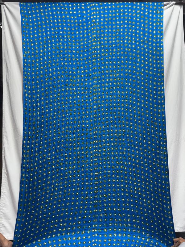 Kala Sanskruti Mehndi & Sky blue Color Pure Gaji Silk Bandhani Saree 6.5M with Blouse Piece Elegant Traditional Wear Saree for Women