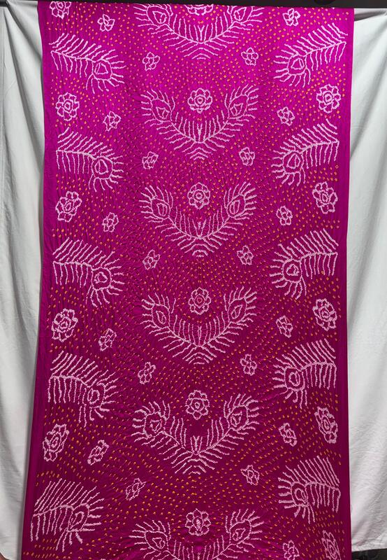 Kala Sanskruti All Over Pink Color Pure Gaji Silk Bandhani Saree 6.5M with Blouse Piece Elegant Traditional Wear Saree for Women