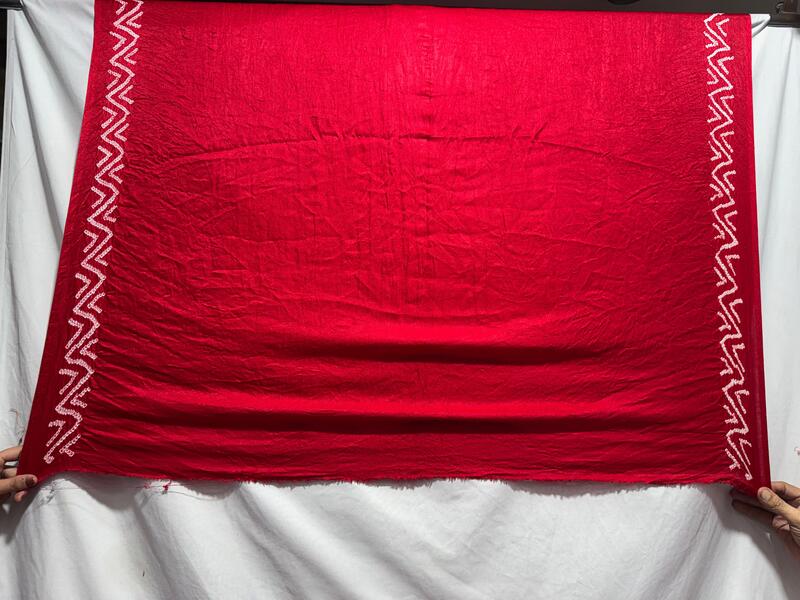 Kala Sanskruti Peach & Red Color Pure Gaji Silk Bandhani Saree 6.5M with Blouse Piece Elegant Traditional Wear Saree for Women