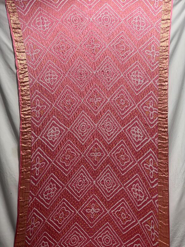 Kala Sanskruti Pink Color Pure Gaji Silk Bandhani Saree 6.5M with Blouse Piece Elegant Traditional Wear Saree for Women
