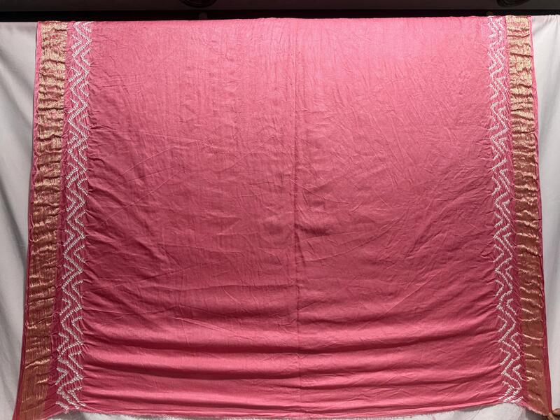 Kala Sanskruti Pink Color Pure Gaji Silk Bandhani Saree 6.5M with Blouse Piece Elegant Traditional Wear Saree for Women
