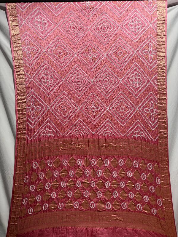 Kala Sanskruti Pink Color Pure Gaji Silk Bandhani Saree 6.5M with Blouse Piece Elegant Traditional Wear Saree for Women