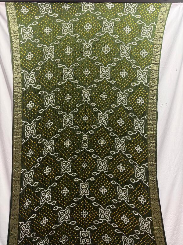 Kala Sanskruti Mehandi Color Pure Gaji Silk Bandhani Saree 6.5M with Blouse Piece Elegant Traditional Wear Saree for Women