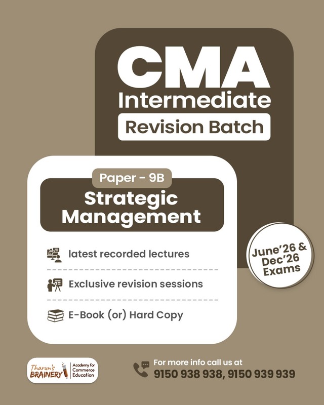 CMA Intermediate - Strategic Management - Revision Batch