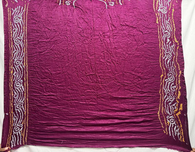 Kala Sanskruti All Over Magenta Color Pure Gaji Silk Bandhani Saree 6.5M with Blouse Piece Elegant Traditional Wear Saree for Women