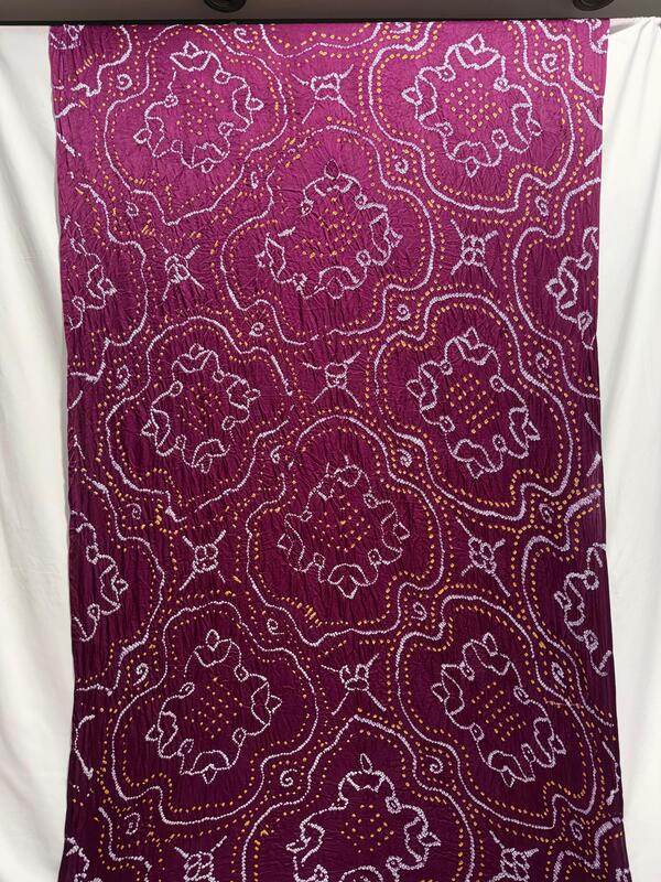 Kala Sanskruti All Over Magenta Color Pure Gaji Silk Bandhani Saree 6.5M with Blouse Piece Elegant Traditional Wear Saree for Women