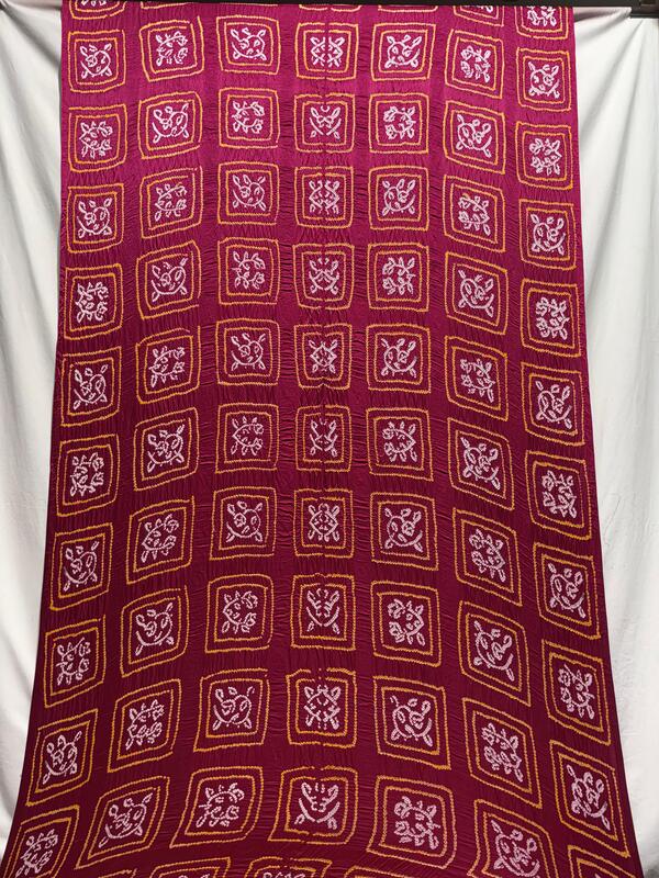 Kala Sanskruti All Over Rani Pink Color Pure Gaji Silk Bandhani Saree 6.5M with Blouse Piece Elegant Traditional Wear Saree for Women