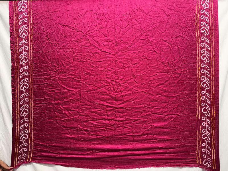 Kala Sanskruti All Over Rani Pink Color Pure Gaji Silk Bandhani Saree 6.5M with Blouse Piece Elegant Traditional Wear Saree for Women