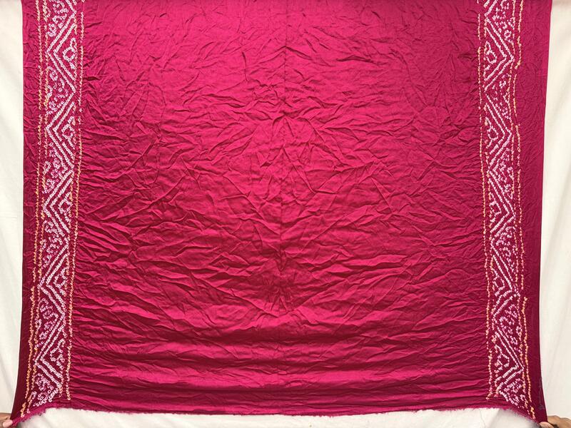 Kala Sanskruti All Over Rani Pink Color Pure Gaji Silk Bandhani Saree 6.5M with Blouse Piece Elegant Traditional Wear Saree for Women