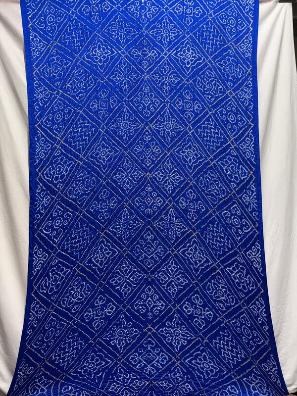 Kala Sanskruti All Over Blue Color Pure Gaji Silk Bandhani Saree 6.5M with Blouse Piece Elegant Traditional Wear Saree for Women