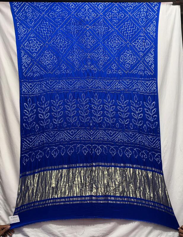 Kala Sanskruti All Over Blue Color Pure Gaji Silk Bandhani Saree 6.5M with Blouse Piece Elegant Traditional Wear Saree for Women