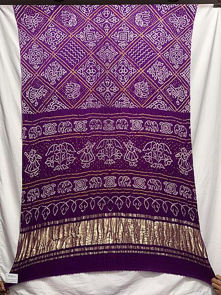 Kala Sanskruti All Over Purple Color Pure Gaji Silk Bandhani Saree 6.5M with Blouse Piece Elegant Traditional Wear Saree for Women