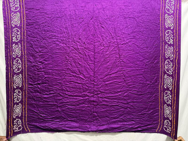 Kala Sanskruti All Over Purple Color Pure Gaji Silk Bandhani Saree 6.5M with Blouse Piece Elegant Traditional Wear Saree for Women