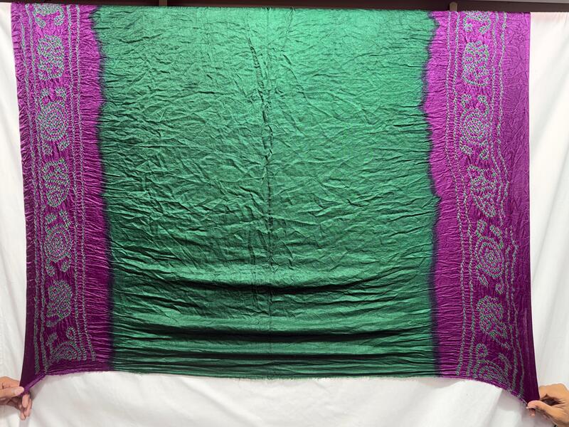 Kala Sanskruti Wine & Green Color Pure Gaji Silk Bandhani Saree 6.5M with Blouse Piece Elegant Traditional Wear Saree for Women