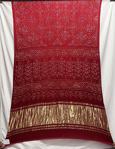 Kala Sanskruti All Over Red Color Pure Gaji Silk Bandhani Saree 6.5M with Blouse Piece Elegant Traditional Wear Saree for Women