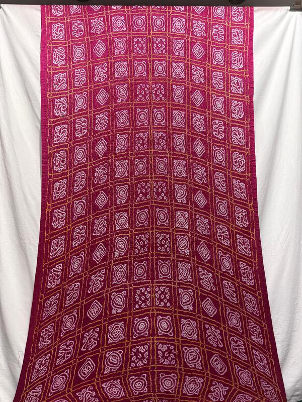 Kala Sanskruti All Over Rani Pink Color Pure Gaji Silk Bandhani Saree 6.5M with Blouse Piece Elegant Traditional Wear Saree for Women