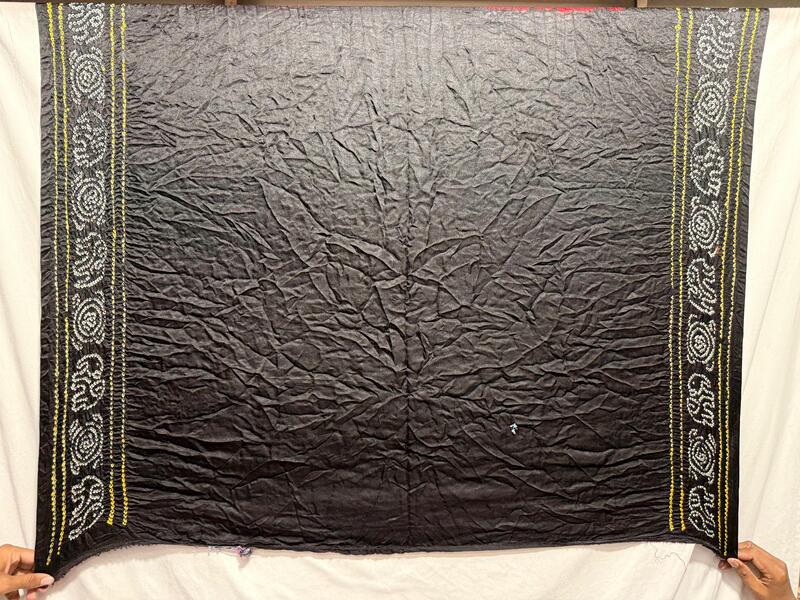 Kala Sanskruti Red & Black Color Pure Gaji Silk Bandhani Saree 6.5M with Blouse Piece Elegant Traditional Wear Saree for Women