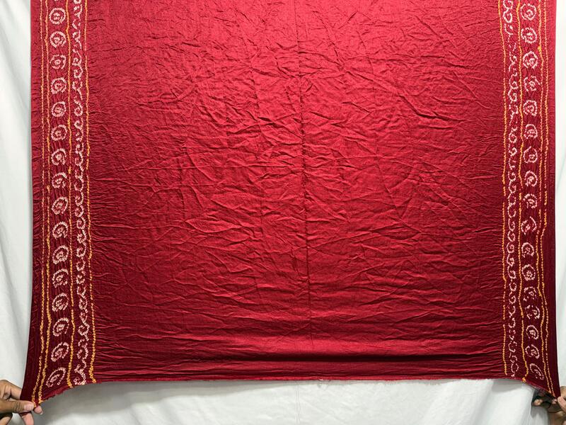 Kala Sanskruti All Over Red Color Pure Gaji Silk Bandhani Saree 6.5M with Blouse Piece Elegant Traditional Wear Saree for Women