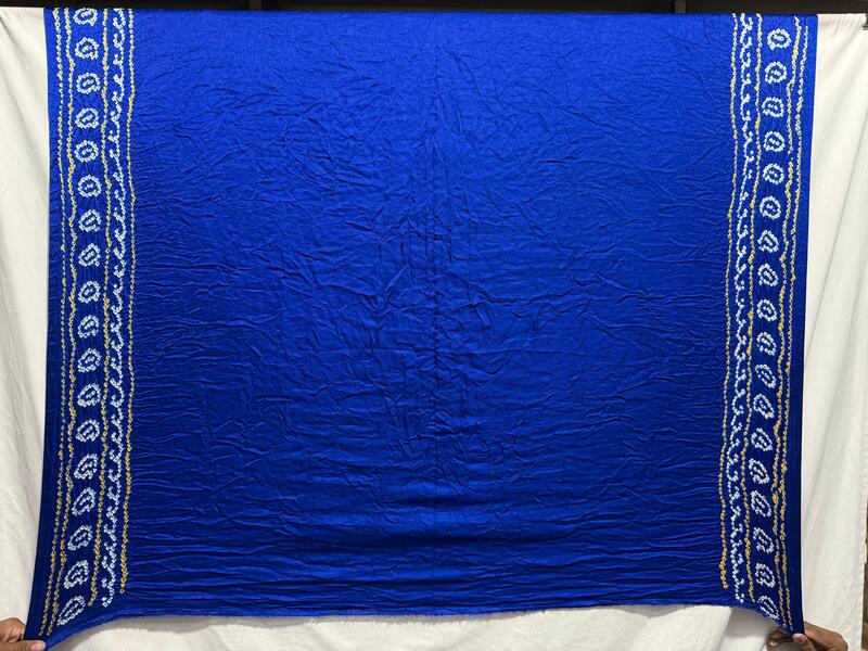 Kala Sanskruti All Over Blue Color Pure Gaji Silk Bandhani Saree 6.5M with Blouse Piece Elegant Traditional Wear Saree for Women